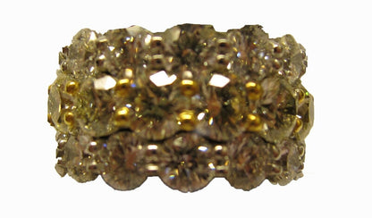 FANCY YELLOW DIAMOND 14 STONE WHITE DIAMOND 28 STONE ALL AROUND ETERNITY BAND