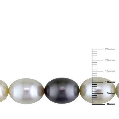 10-12.5MM Multi-Colored South Sea and Tahitian Cultured Pearl 14K Yellow Gold St