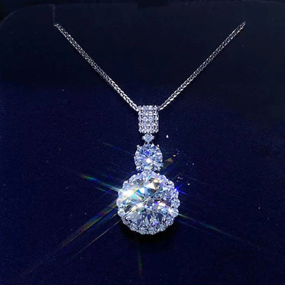 Real 10 Carat Moissanite Necklace for Women S925 Silver Platinum Plating D Color