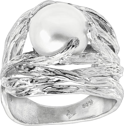 Silpada 'Nested Cultured Pearl' 9.5-10 Mm Freshwater Cultured Pearl Ring in Ster