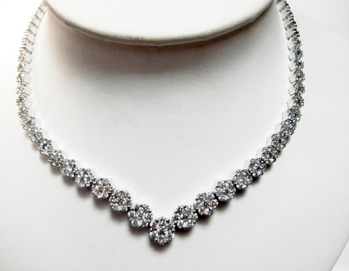 DIAMOND CLUSTER V LOOKING SEVEN DIAMOND SET EACH CLUSTER