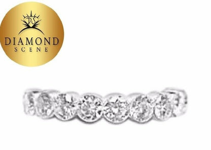 17 ROUND BRILLIANT DIAMOND ETERNITY BAND BEZEL SET DIAMOND BAND ANNIVERSARY BAND