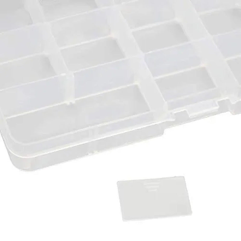 6-Pack Clear Plastic Jewelry Organizer Box with Adjustable Dividers for Bead, Na
