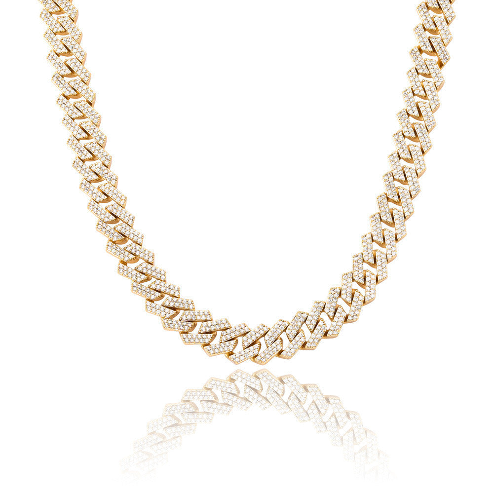 Diamond Shaped Cuban Chain Hip Hop Men'S Necklace