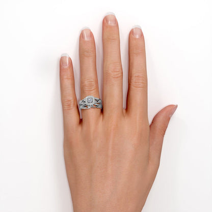 Antique - round Diamond - Edwardian Diamond Filigree Ring - Art Deco Style - Wed