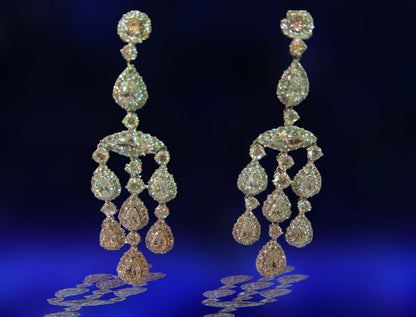 DIAMOND EARRING DANGLE 2 MARQUISE 14 PEAR SHAPE 222 ROUND SHAPE DIAMOND EARRING