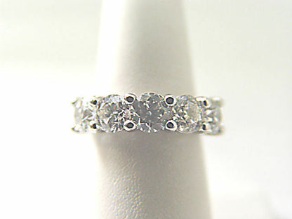 DIAMOND 5 STONE ROUND BR SHAPE COMMON PRONG SET BAND ANNIVERSARY DIAMOND BAND