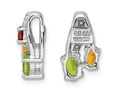 4/5 Carat (Ctw) Garnet, Peridot and Citrine Pendant Necklace in Sterling Silver