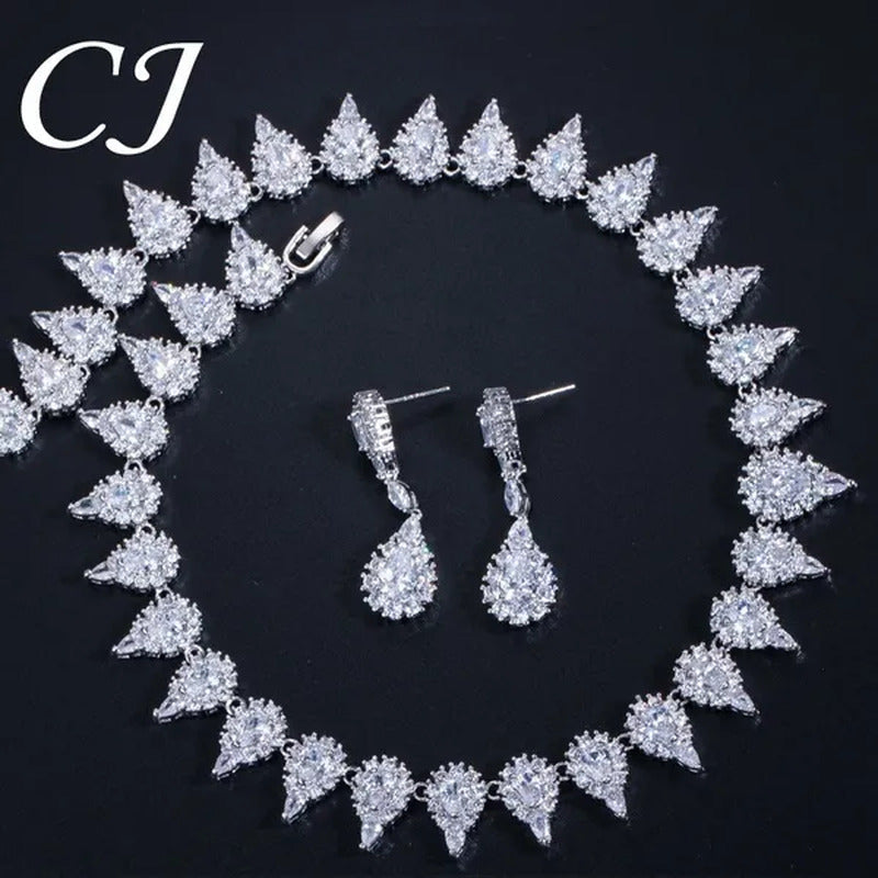 CANDICE Stunning Pave Yellow Citrine Luxury Jewelry Pear Shape CZ Crystal Choker