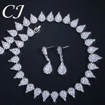 CANDICE Stunning Pave Yellow Citrine Luxury Jewelry Pear Shape CZ Crystal Choker