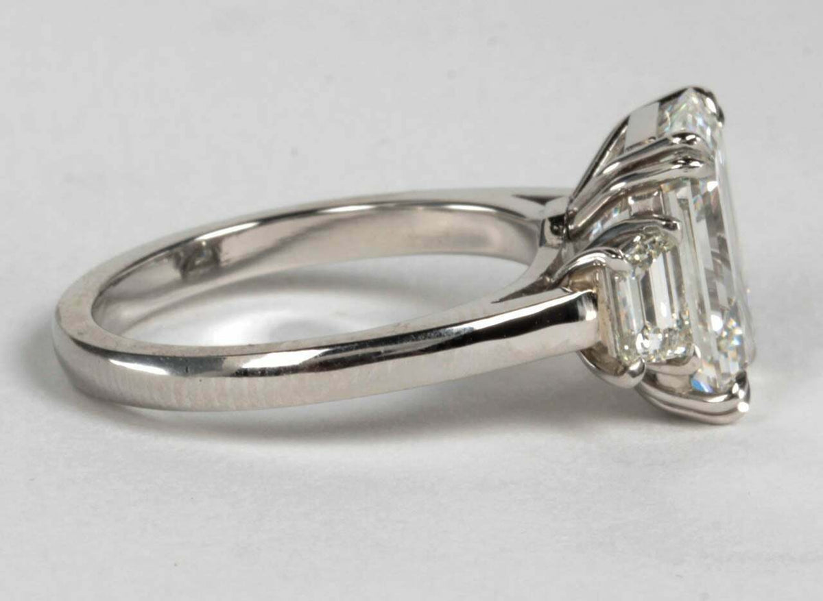 GIA Certified Emerald Cut F VS1 Diamond Platinum Ring