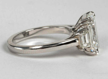 GIA Certified Emerald Cut F VS1 Diamond Platinum Ring