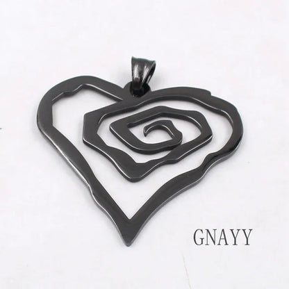 Black Marilyn Manson Heart ROSE Charm NEW MM Rose TOP round Chain 18-36Inch Neck