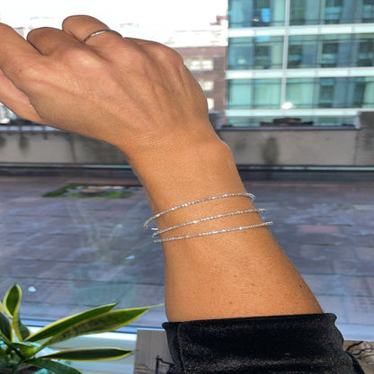 Flexible Diamond Bracelet 1.00 Ct 14K Yellow Gold