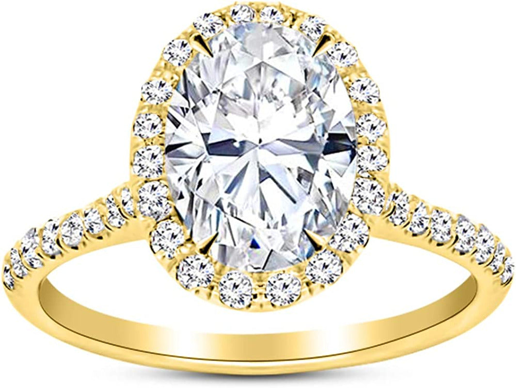 1.25 Ctw Oval Cut Halo 14K White Gold Diamond Engagement Ring (H-I Color I1-I2 C