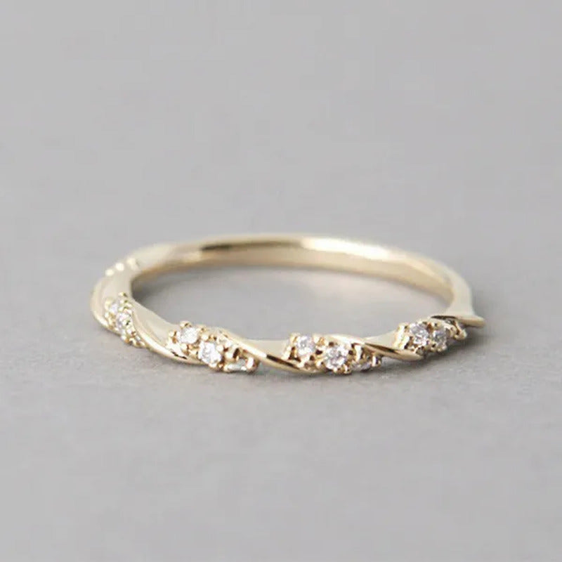 Simple and Exquisite Fashion Three-Color Rose Gold Gold Silver Women'S Ring, Cut