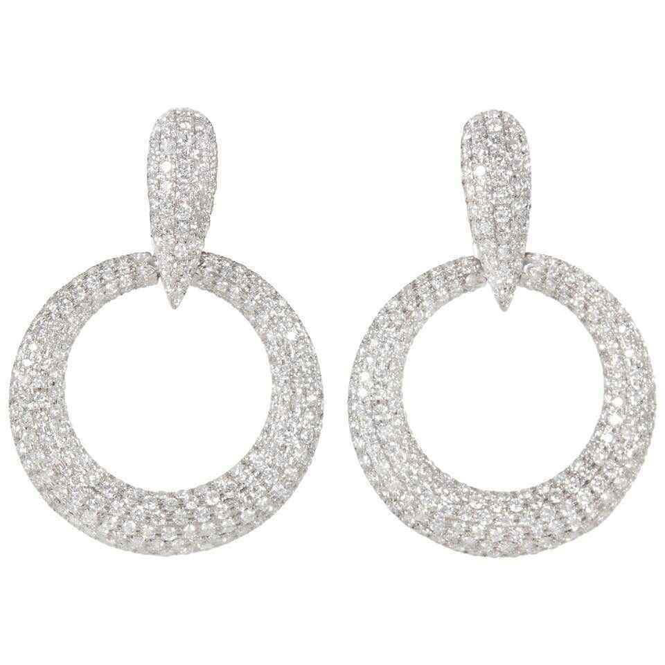 Diamond Gold Door Knocker Earrings