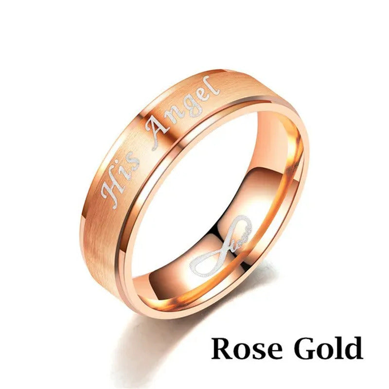 Fashion 'His Angel' 'His Angel' Stainless Steel Couples Ring Wedding Ring Gifts