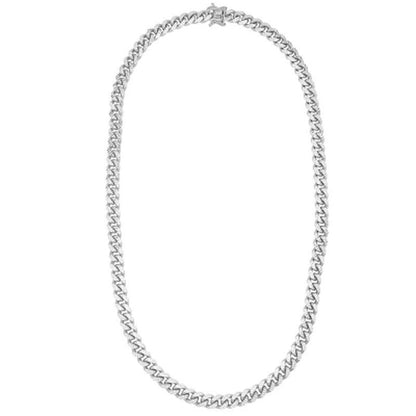 Italian Sterling Silver Diamond-Cut Cuban Chain Necklace, 24"