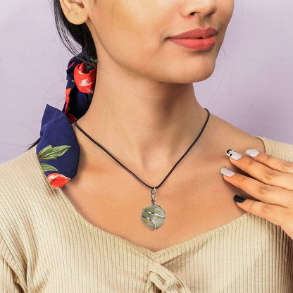 Crystal Necklace - Serpentine Stones - Chakra Necklace - Real Crystal Necklace -