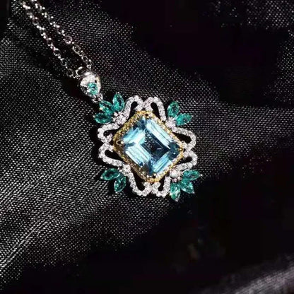 The Jewelry Imitation Natural Topaz Necklace Inlaid with High Carbon Diamond Pen