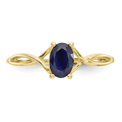 10 Karat Yellow Gold Genuine Sapphire Birthstone Ring