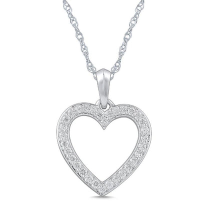 0.30 CT. T.W. Diamond Heart Pendant in 14K Gold