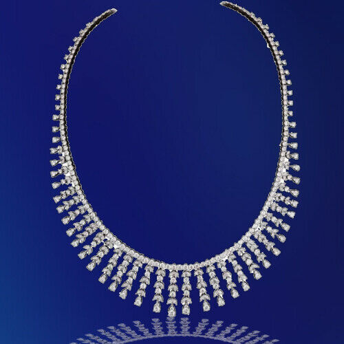 Over 20 Carat Diamond Drop Necklace  22.06 carats  18k white gold