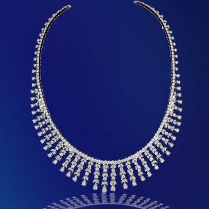 Over 20 Carat Diamond Drop Necklace  22.06 carats  18k white gold