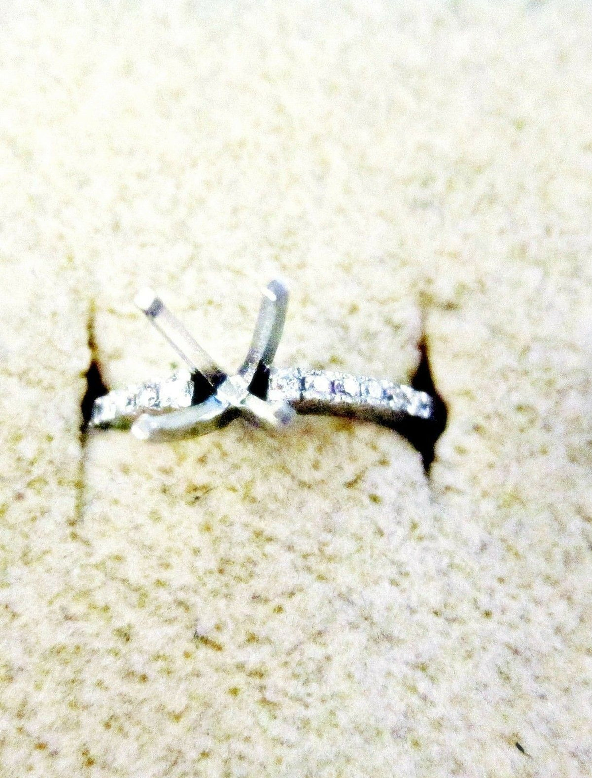 DIAMOND 4 PRONG HALF WAY SET DIAMOND FOR 4.00 MM STONE DIAMOND ENGAGEMENT