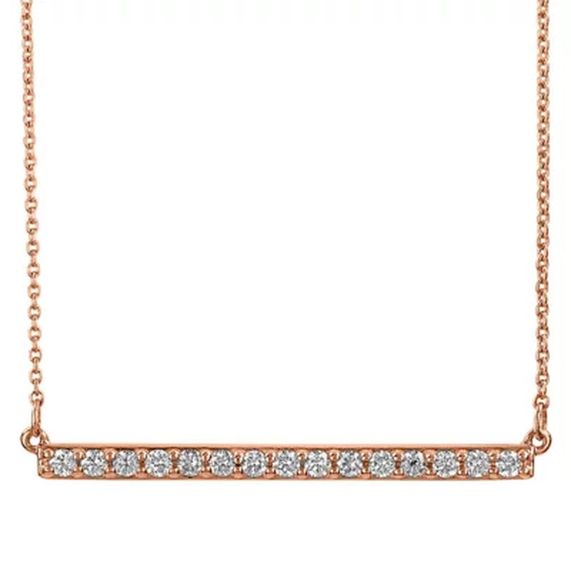 0.24 CT. T.W. Diamond Horizontal Bar Necklace in 14 Karat Gold