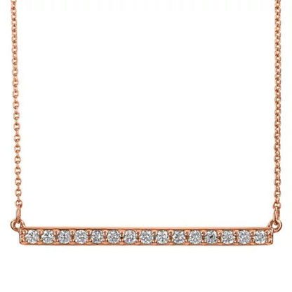 0.24 CT. T.W. Diamond Horizontal Bar Necklace in 14 Karat Gold