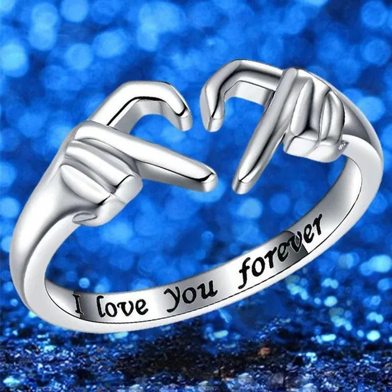 BUY 2+1 FREE = 3 Exquisite Fashion Creative 925 Sterling Silver Double Hand Hear