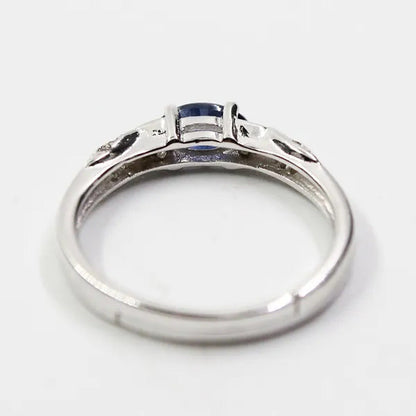 Hotsale Natural Sapphire Ring 3*6Mm Natural Sapphire Gemstone Silver Ring Solid