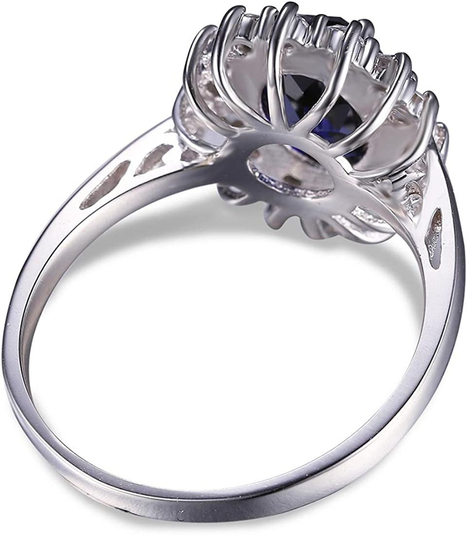 Princess Diana Kate Middleton Class Gemstone Birthstone Sapphire Halo Engagement