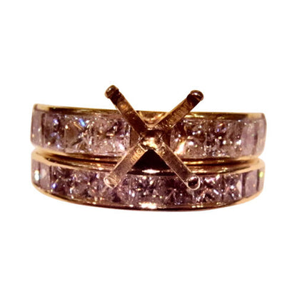 1.85 CT DIAMOND 10 STONE SETTING THIRTEEN STONE BAND ENGAGEMENT 18 K YELLOW GOLD