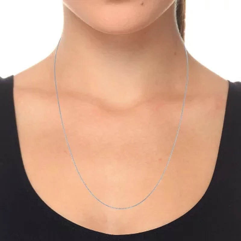 Adjustable Box Link Chain Necklace, .70Mm in 14K Gold