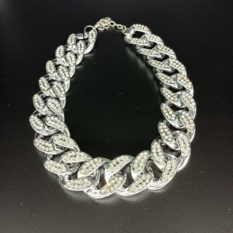Pet Fashion Simple Diamond Gold Necklace