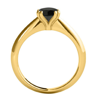 Mauli Jewels Engagement Rings for Women 0.50 Carat Black Diamond Engagement Ring
