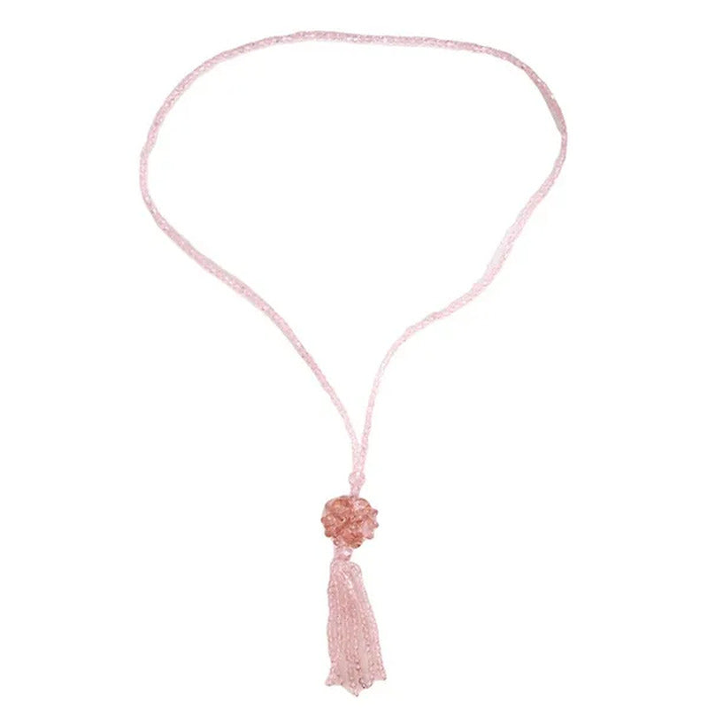 Crystal Bead Female Pendant Necklace Tassel Long Sweater Chain Necklace Decorati