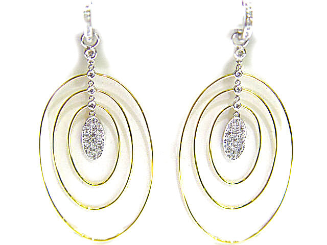.90 CT DIAMOND ROUND BRILLIANT SHAPE DIAMOND EARRING F VS 18 K TWO TONE GOLD