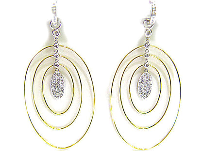 .90 CT DIAMOND ROUND BRILLIANT SHAPE DIAMOND EARRING F VS 18 K TWO TONE GOLD