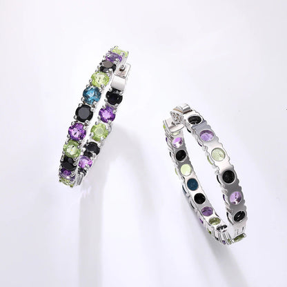 New Fashion Natural Blue Topaz Amethyst Multi Gemstone Custom Jewelry 925