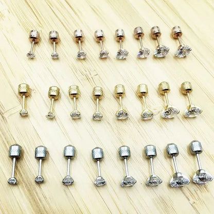 Exquisite Fashion 2-6Mm Diamond Earrings Set Earrings Double round Cubic Diamond