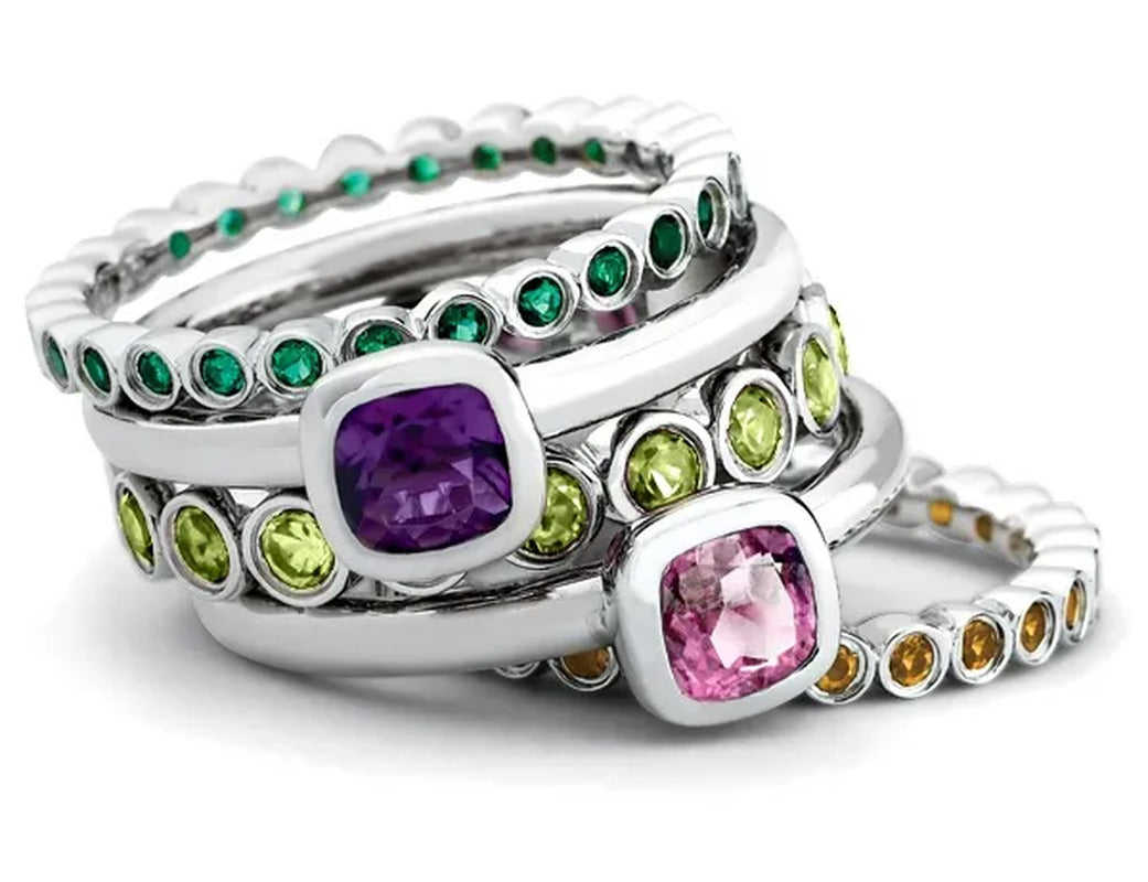 Green Peridot Ring 1.35 Carat (Ctw) in Sterling Silver