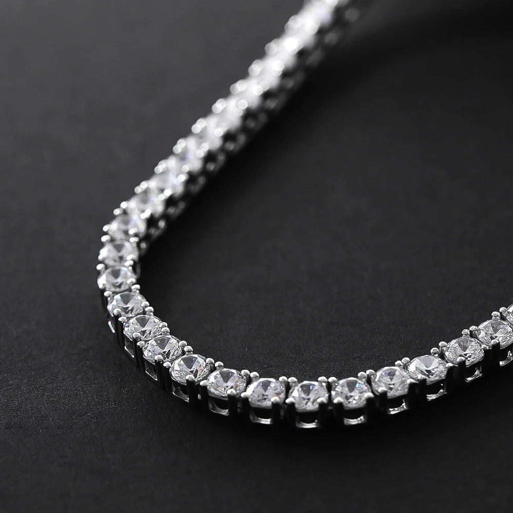 100% 925 Sterling Silver Full 3Mm/4Mm Luxury High Carbon Diamond Tennis Chains