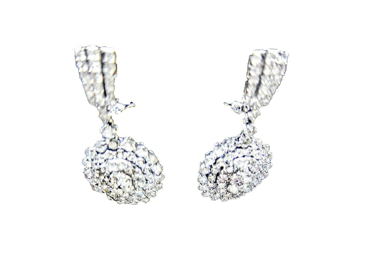 DIAMOND ROUND BRILLIANT SHAPE DROP STYLE EARRING SET PRONG SET EARRING