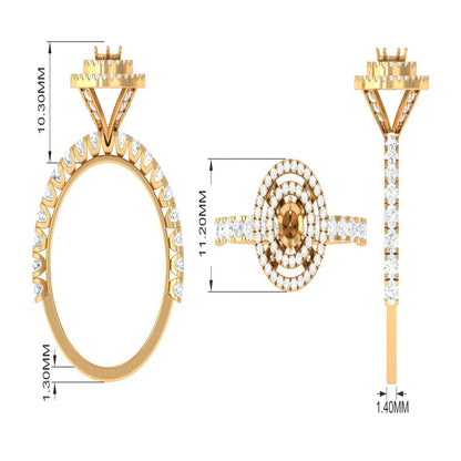 1.75 CT Lab Created Ruby Cocktail Ring with Moissanite Accent, Antique Created R