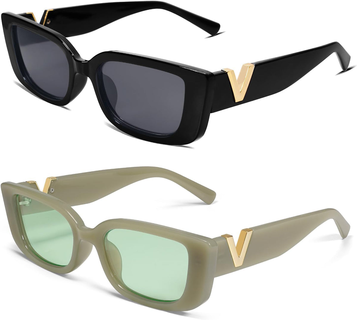 Rectangle Sunglasses for Women 90s Retro Trendy Y2K Classical Vintage Square Shades AR82037