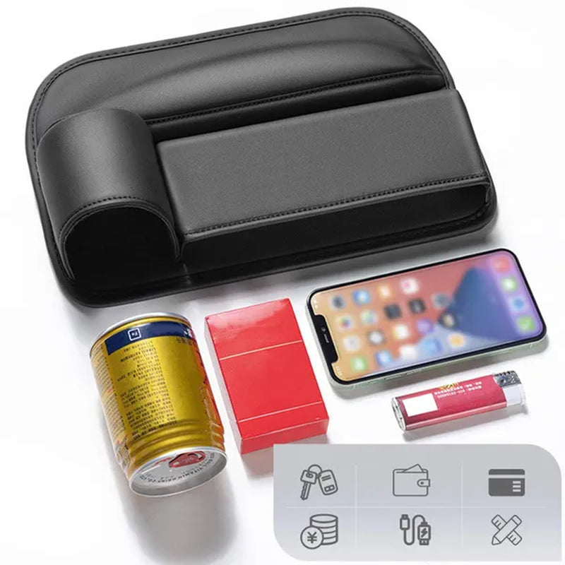 1/2pcs PU Leather Multifunctional Car Seat Gap Organizer Filler Console Side Pocket Catcher with Cup Holder for Phone Wallet Card Key Cigarette